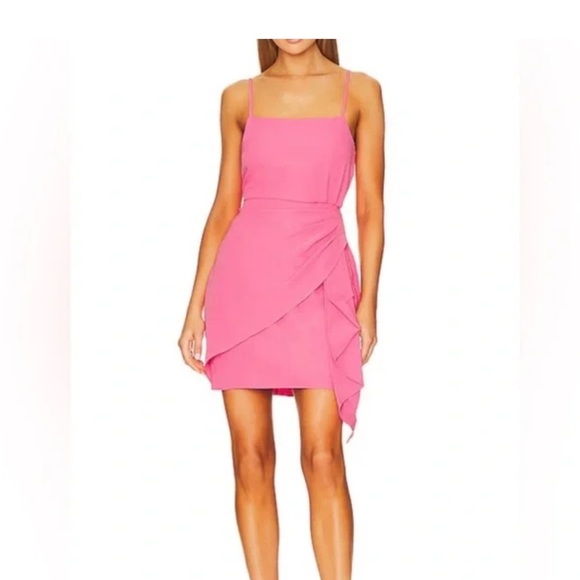💗 BCBGENERATION 💗 Pink Asymmetrical Cocktail Mini Dress NWT 🎀 Size 2 & 8 - Picture 1 of 4
